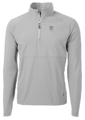 Men's Cutter & Buck Silver Emory Eagles Adapt Eco Knit Hybrid Recycled Quarter-Zip Pullover Top at Nordstrom