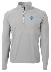 Men's Cutter & Buck Silver Indiana State Sycamores Adapt Eco Knit Hybrid Recycled Quarter-Zip Pullover Top at Nordstrom