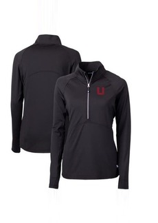 Women's Cutter & Buck Black Utah Utes Adapt Eco Knit Stretch Recycled Half-Zip Pullover Top at Nordstrom