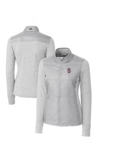 Women's Cutter & Buck Gray Southern Illinois Salukis Vault Stealth Hybrid Quilted Full-Zip Jacket at Nordstrom