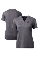 Women's Cutter & Buck Heather Charcoal Holy Cross Crusaders Forge Blade V-Neck Top at Nordstrom
