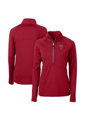Women's Cutter & Buck Red Atlanta Falcons Throwback Logo Adapt DryTec Eco Knit Stretch Recycled Half-Zip Pullover Top at Nordstrom
