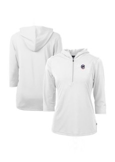 Women's Cutter & Buck White Chicago Cubs Americana Logo DryTec Virtue Eco Pique Recycled Half-Zip Pullover Hoodie at Nordstrom