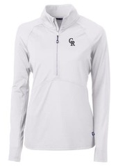 Women's Cutter & Buck White Colorado Rockies Adapt Eco Knit Stretch Half-Zip Pullover Top at Nordstrom