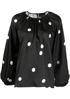 Cynthia Rowley Alice polka-dot gathered blouse