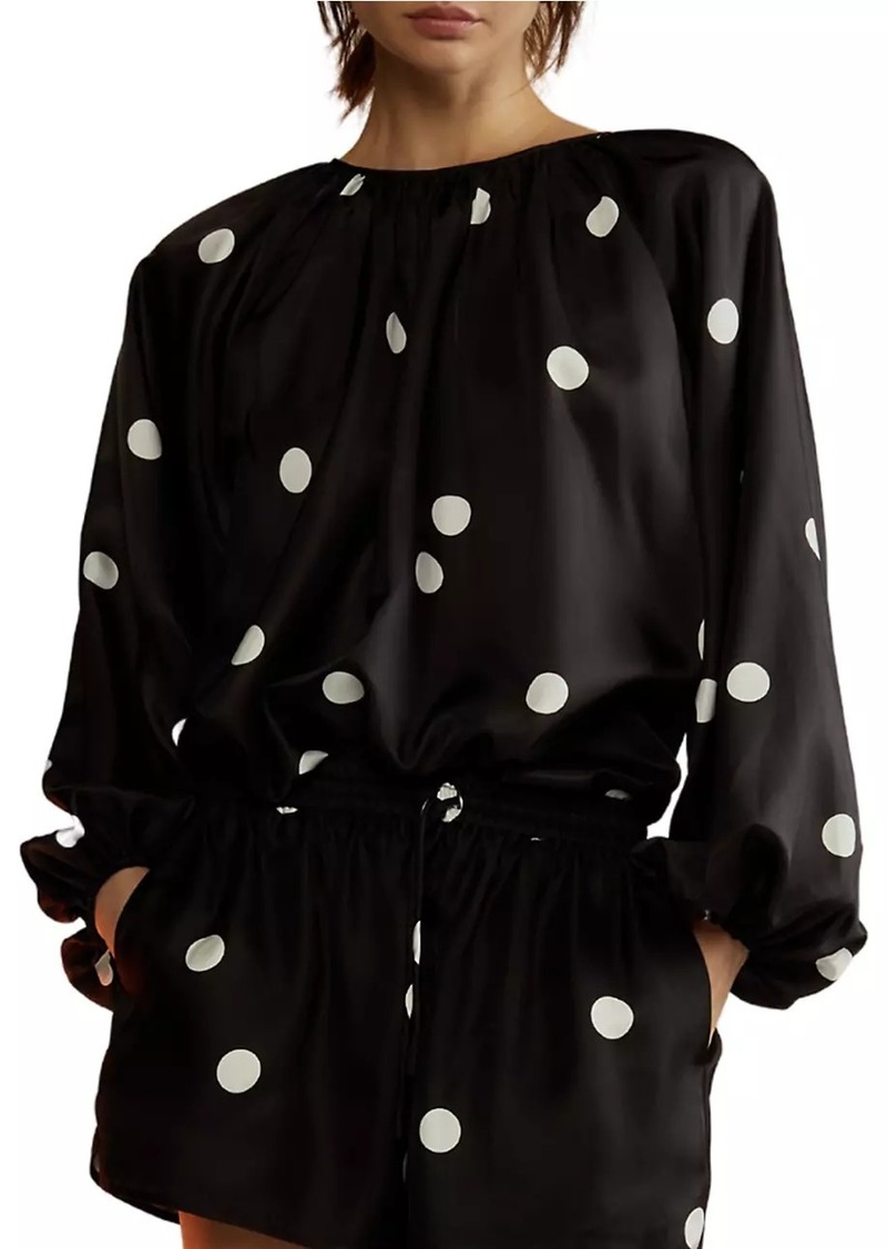 Cynthia Rowley Alice Polka Dot Silk Blouse