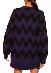 Cynthia Rowley Chevron Intarsia-Knit Sweater