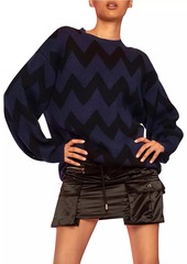 Cynthia Rowley Chevron Intarsia-Knit Sweater