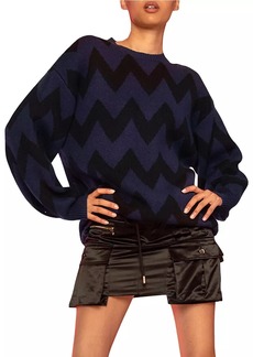 Cynthia Rowley Chevron Intarsia-Knit Sweater