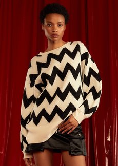 Cynthia Rowley Chunky Chevron Sweater - Black/White - M - Also in: L, XS, S