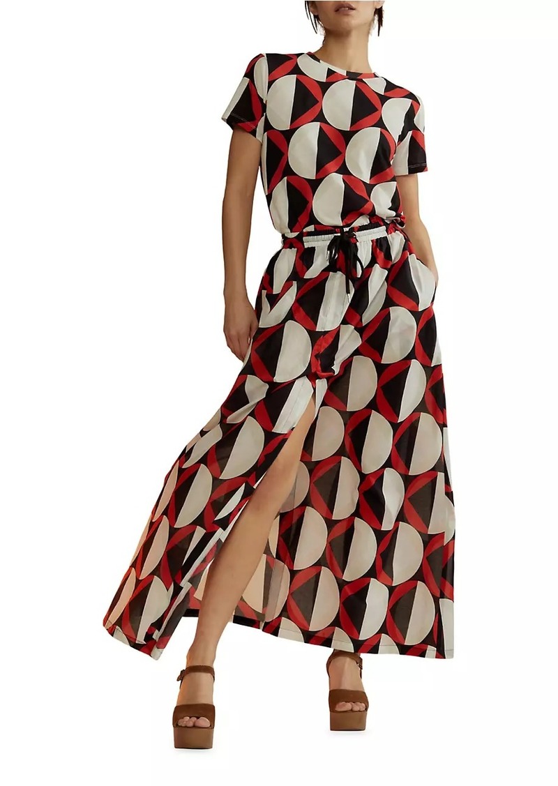 Cynthia Rowley Circle Geometric Cotton Voile Maxi Skirt