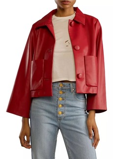 Cynthia Rowley Cropped Faux Leather Jacket