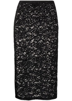 Cynthia Rowley crystal lace mesh pencil skirt