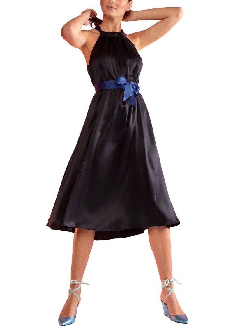 Cynthia Rowley Salerno Silk Halter Midi Dress