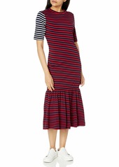 Cynthia Rowley Women's Hang Ten Striped Maxi Dress red/Navy XS