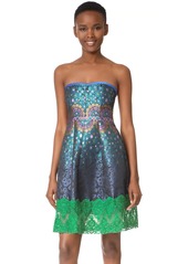 Cynthia Rowley Women's Peacock Jacquard Strapless Dress