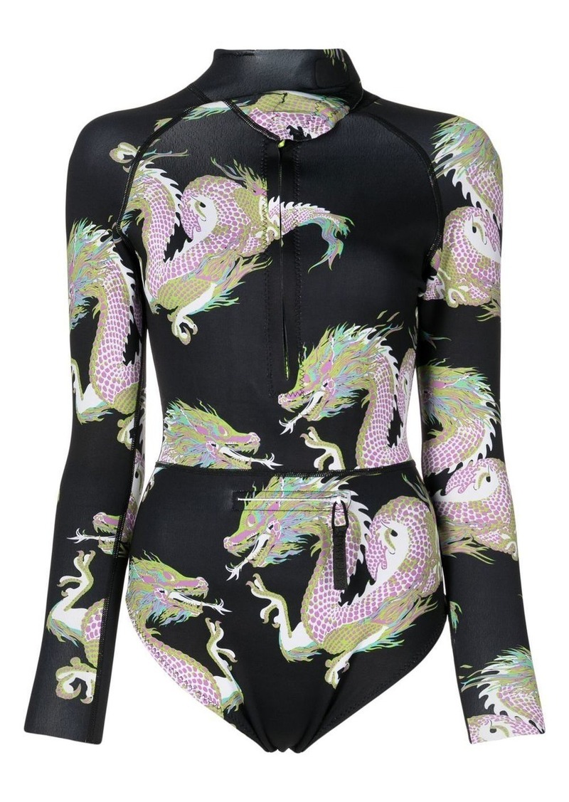 Cynthia Rowley Dragon graphic-print wetsuit