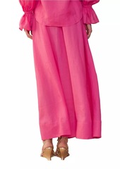 Cynthia Rowley Drawstring Flared Maxi Skirt