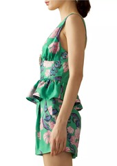 Cynthia Rowley Eden Floral Silk Peplum Top