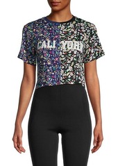 Cynthia Rowley Embroidered Cropped T-Shirt