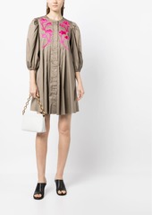 Cynthia Rowley floral-appliqué shirt dress