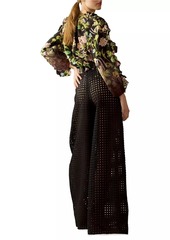 Cynthia Rowley Floral Balloon-Sleeve Blouse