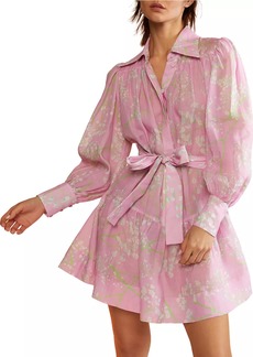 Cynthia Rowley Floral Belted Shirtdress