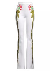 Cynthia Rowley Floral Bonded Stretch Flare Pants