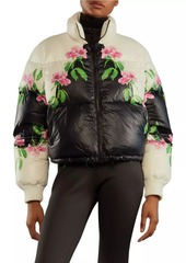 Cynthia Rowley Floral Crop Puffer Jacket
