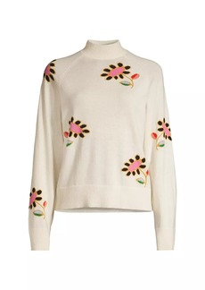 Cynthia Rowley Floral Intarsia Cashmere Sweater