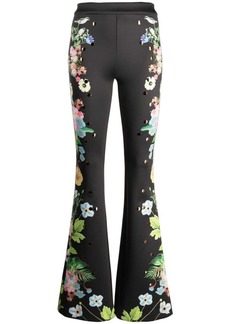 Cynthia Rowley floral-print flared trousers
