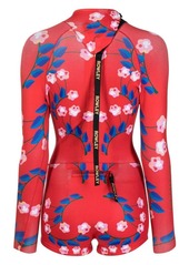 Cynthia Rowley floral-print long-sleeve swimsuit