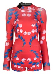 Cynthia Rowley floral-print long-sleeve swimsuit