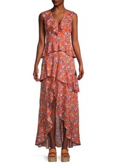 Cynthia Rowley Floral-Print Ruffle Maxi Dress