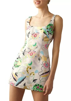 Cynthia Rowley Floral Satin Minidress