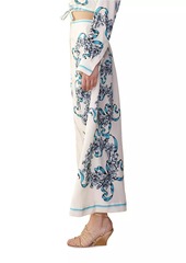 Cynthia Rowley Floral Silk A-Line Maxi Skirt