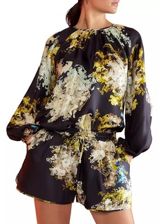 Cynthia Rowley Floral Silk Shorts