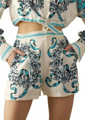 Cynthia Rowley Floral Silk Shorts