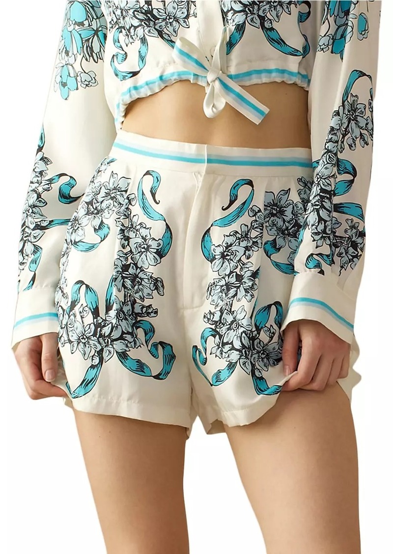 Cynthia Rowley Floral Silk Shorts