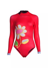 Cynthia Rowley Flower Long-Sleeve Wetsuit