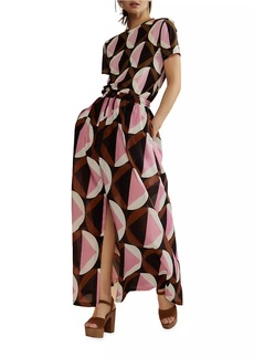 Cynthia Rowley Geometric Cotton Voile Maxi Skirt