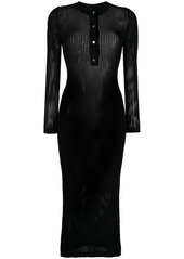 Cynthia Rowley Henley knitted long-sleeve dress