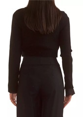 Cynthia Rowley Intarsia-Knit Rose Wool-Cashmere Sweater