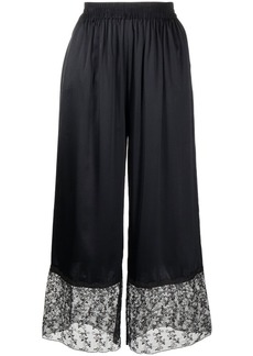 Cynthia Rowley lace-trim cropped culotte trousers