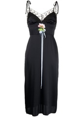 Cynthia Rowley lace-trim sleeveless silk maxi dress