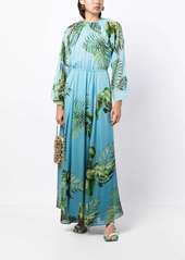 Cynthia Rowley leaf-print maxi dress