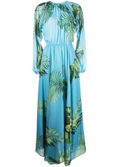 Cynthia Rowley leaf-print maxi dress