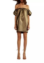 Cynthia Rowley Metallic Off-The-Shoulder Minidress