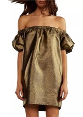 Cynthia Rowley Metallic Off-The-Shoulder Minidress