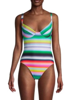 Cynthia Rowley Ombré Stripe One Piece Swimsuit